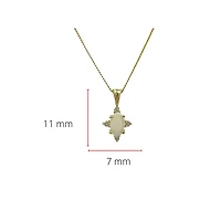 10K Yellow Gold 0.16cttw Opal and 0.03cttw Diamond Necklace - 18 Inches