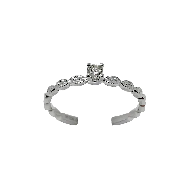 10K White Gold 0.08cttw Diamond Engagment / Promise Ring, size 6.5