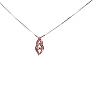 10K White and Rose Gold 0.20 cttw  Diamond  Pulse Pendant, 18"