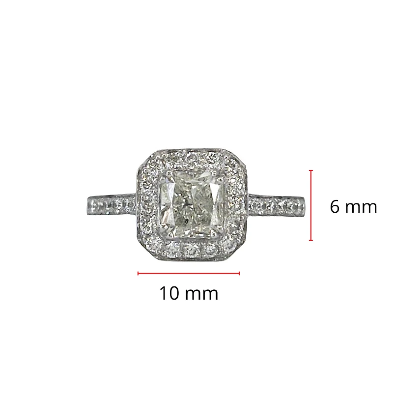 14K White Gold 1.41cttw Diamond Engagement Ring, Size 6