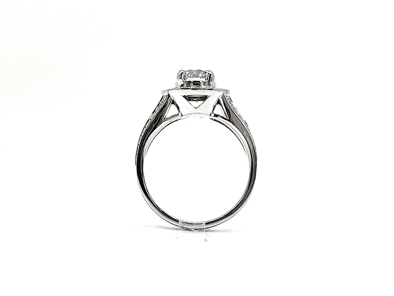 14K White Gold 1.57cttw Diamond Engagement Ring, Size 6