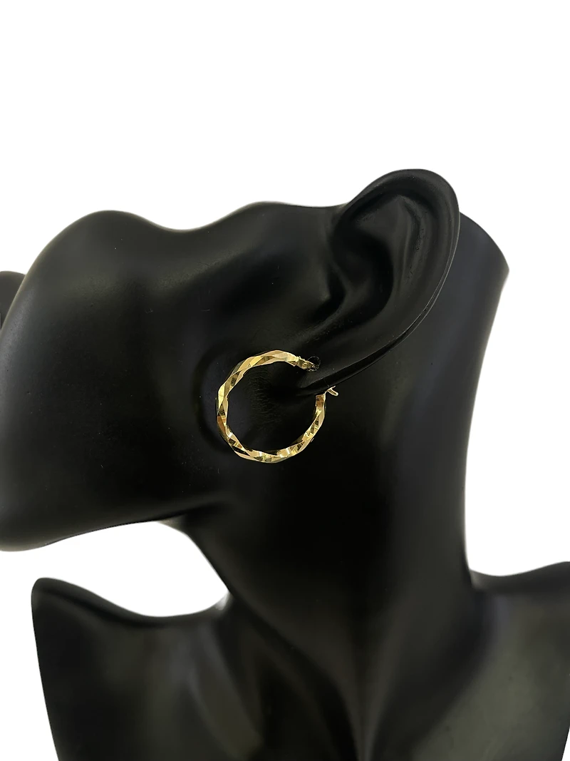 10K Yellow Gold 27mm Earrings