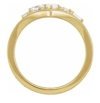 14K White 1/2 CTW Lab-Grown Diamond V Ring - Gold