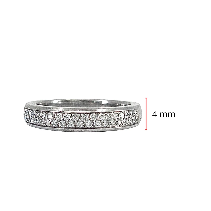14K White Gold 0.36cttw Diamond Pave Set Ring- Size 6.5