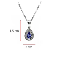 10K White Gold Tanzanite & Diamond Pendant