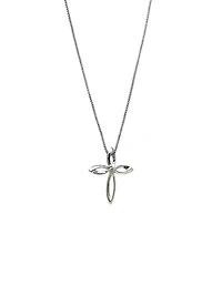 Diamond Cross Silver Necklace