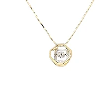 10K Yellow Gold 0.27cttw Diamond Pulse Pendant, 18"