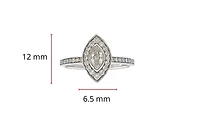10K White Gold 0.18cttw Marquise Cut Diamond Halo Engagement Ring - / 4.5