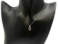 10K White Gold Ruby and Diamond Pendant, 18"