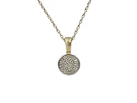 10K White & Yellow Gold 0.10cttw Diamond Pendant, 18"
