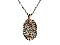 10K Two Tone White and Rose Gold 0.508cttw Necklace - 18 Inches