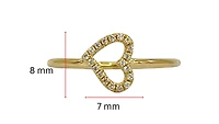 14K Yellow Gold 0.08cttw Diamond Heart Ring, size 6.5