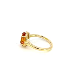10K Yellow Gold  Citrine and Diamond Ring - 4.5