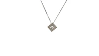 10K White Gold 0.05cttw Diamond Necklace, 18"