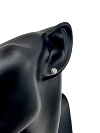 10K White Gold 0.105cttw Diamond Stud Earrings - 6mm