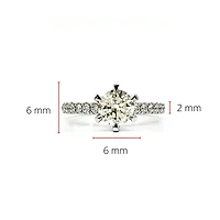 14K White Gold 1.23cttw Diamond Engagement Ring, Size 6