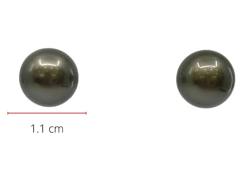14K Yellow Gold 11mm Tahitian Pearl Stud Earrings with Butterfly Back