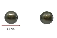 14K Yellow Gold 11mm Tahitian Pearl Stud Earrings with Butterfly Back