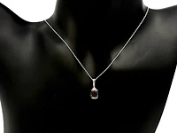10K White Gold 6mm Cushion Cut Created Alexandrite & 0.007cttw Diamond Pendant, 17"