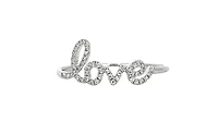 14K White Gold 0.09cttw Diamond Love Ring, size 6.5