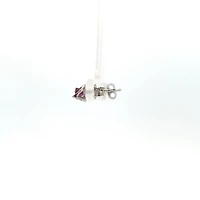 10K White Gold Genuine Ruby  Earrings