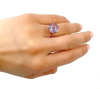 10K Rose Gold 5 carat Genuine Lilac Amethyst Ring, size 6.5