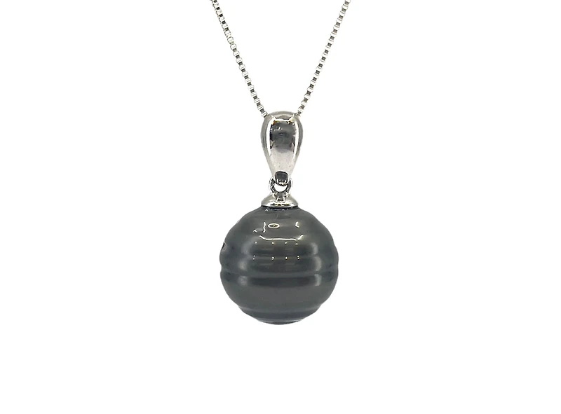 Sterling Silver 12-13mm Tahitian Pearl Pendant - 18"