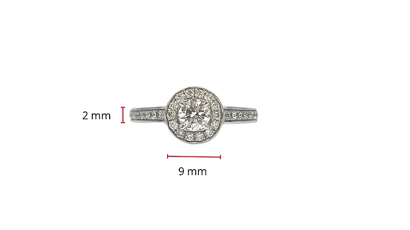 14K White Gold 0.69cttw Diamond Halo Engagement Ring - Size 6.5