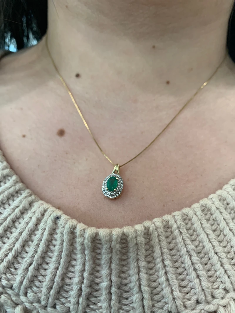 Emerald and Diamond Pendant