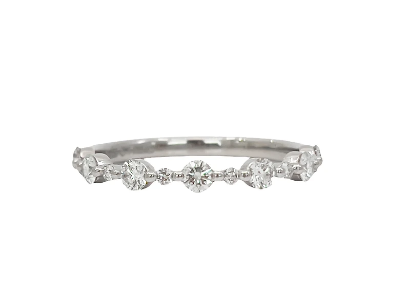 18K White Gold & Palladium (hypoallergenic) 0.50cttw Canadian Diamond Ring, 6.5