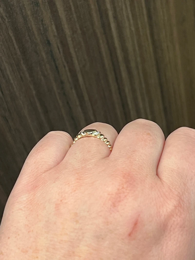 10K Yellow Gold 0.013cttw Diamond Signet Ring, size 6.5 - 4.5