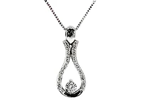 10K White Gold 0.20cttw Canadian Diamond Necklace, 18"