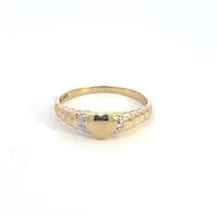 10K Yellow Gold 0.013cttw Diamond Signet Ring, size 6.5 - 4.5