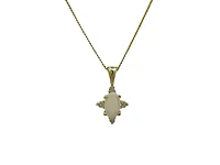 10K Yellow Gold 0.16cttw Opal and 0.03cttw Diamond Necklace - 18 Inches