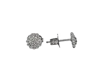 10K White Gold 0.105cttw Diamond Stud Earrings - 6mm