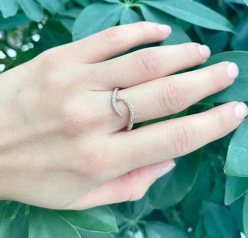 14K Rose Gold 0.15cttw Diamond Ring - Size 6.5