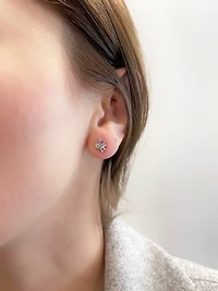 Aquamarine, Amethyst & White Topaz Stud Earrings