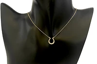 14K Yellow Gold 0.12cttw Diamond Horseshoe Pendant, 18"