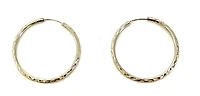 10K White Gold 35mm Sleeper/Keeper/Hoop Earrings