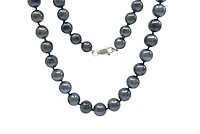 Black Cultured Graduated Pearl Strand with Sterling Silver Lobster Clasp