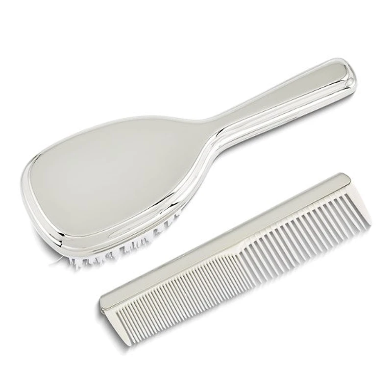 Nickel-plated Non-tarnish Girls Brush and Comb Set