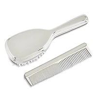 Nickel-plated Non-tarnish Girls Brush and Comb Set