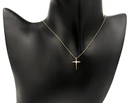 10K Yellow Gold 0.015cttw Diamond Cross Pendant