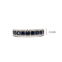 14K White Gold  0.35cttw Genuine Sapphire & 0.8cttw Diamond Ring, size 7