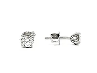 14K White Gold 0.15cttw Round Cut Canadian Diamond Stud Earrings