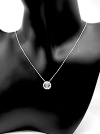 Sterling Silver Canadian Diamond 0.24cttw Round Cut Pendant, 18"