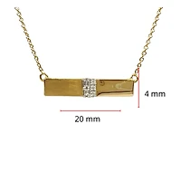 14K Yellow Gold 0.06cttw Diamond Bar Pendant, 18"
