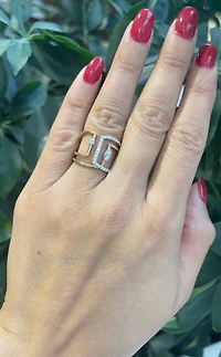 14K 2 Tone Gold 0.37cttw Diamond Ring, size 6