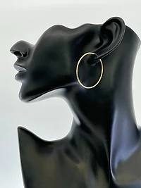 10K Yellow Gold 42mm Sleeper/Keeper/Hoop Earrings