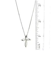 Diamond Cross Silver Necklace